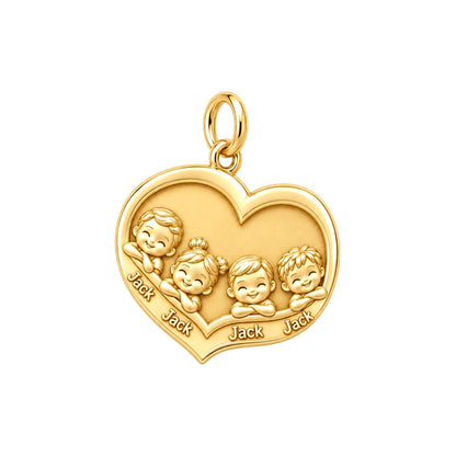 Heart Full of Littles Charm Bracelet – Personalized Mom Gift – 18K gold plated 3 cm charm, front view