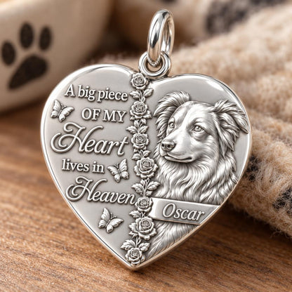 Heart in Heaven Charm Bracelet – Personalized Dog Mom Gift – macro detail of the charm