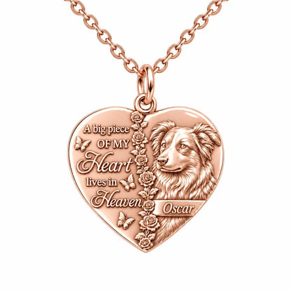 Heart in Heaven Memorial Charm Necklace Set – rose gold, front view