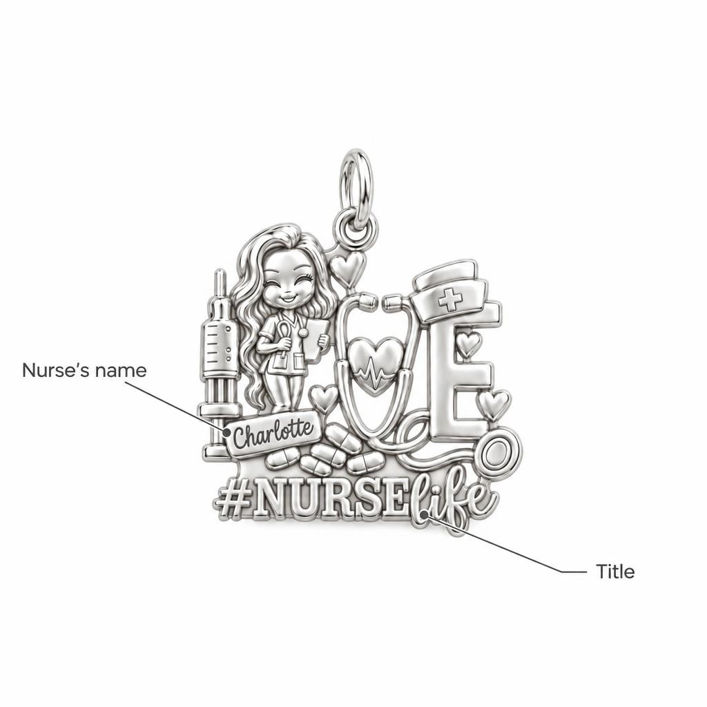 Heart of Nursing Charm Bracelet – Personalized Nurse Gift – personalization guide