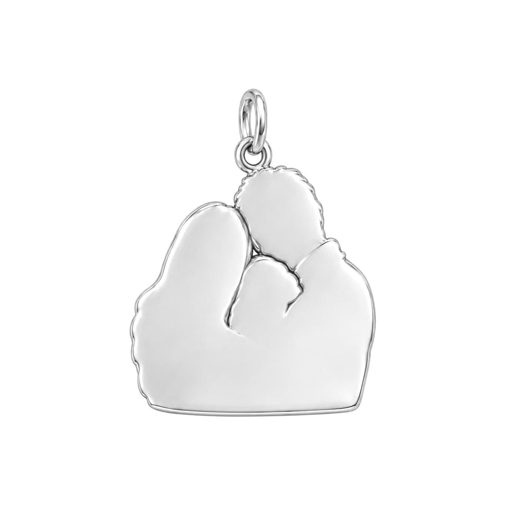 Heart of the Family Charm Bracelet – Personalized Couple Gift – back of the charm, engraving area