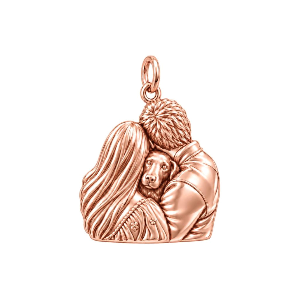 Heart of the Family Charm Bracelet – Personalized Couple Gift – rose gold charm, front view