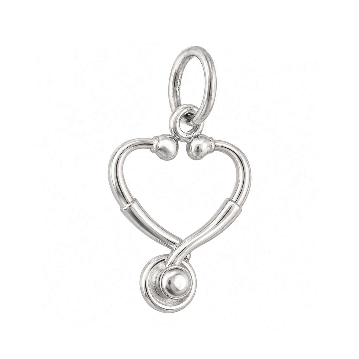 Heart-Shaped Stethoscope Charm — Silver — 50-works-silver-20260916-16