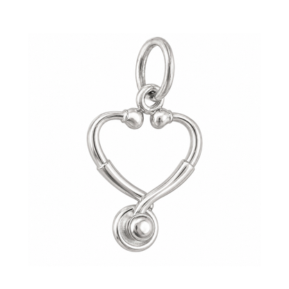 Heart-Shaped Stethoscope Charm — Silver — 50-works-silver-20260916-16