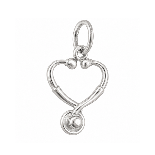 Heart-Shaped Stethoscope Charm — Silver — 50-works-silver-20260916-16