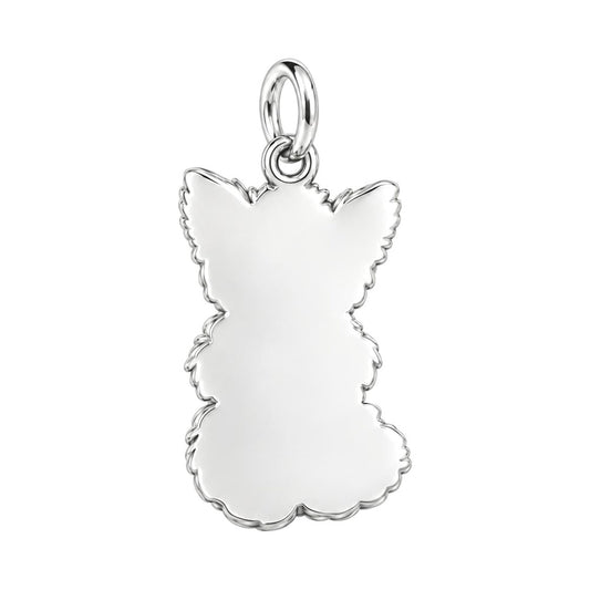 Heartfelt Fluffy Best Friend Charm Bracelet – Personalized Dog Mom – back of the charm, engraving area