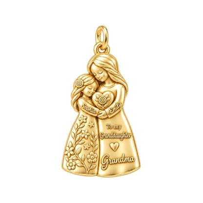Heartfelt Huddle Charm Bracelet – Personalized Granddaughter Gift – 18K gold charm, front view