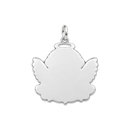 Heavenly Angel Pup Charm Bracelet – Personalized Dog Mom Gift – back of the charm, engraving area