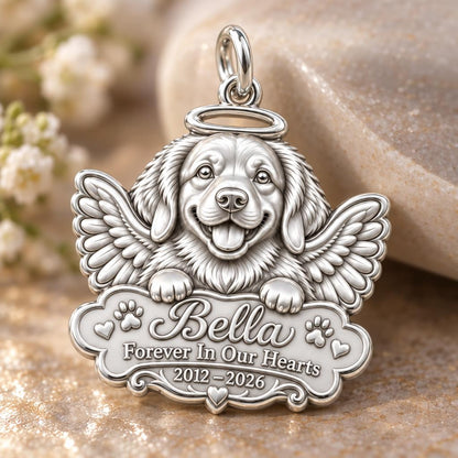 Heavenly Angel Pup Charm Bracelet – Personalized Dog Mom Gift – macro detail of the charm