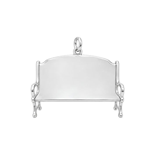 Heavenly Bench Memorial Charm Bracelet – Personalized Memorial Gift – back of the charm, engraving area