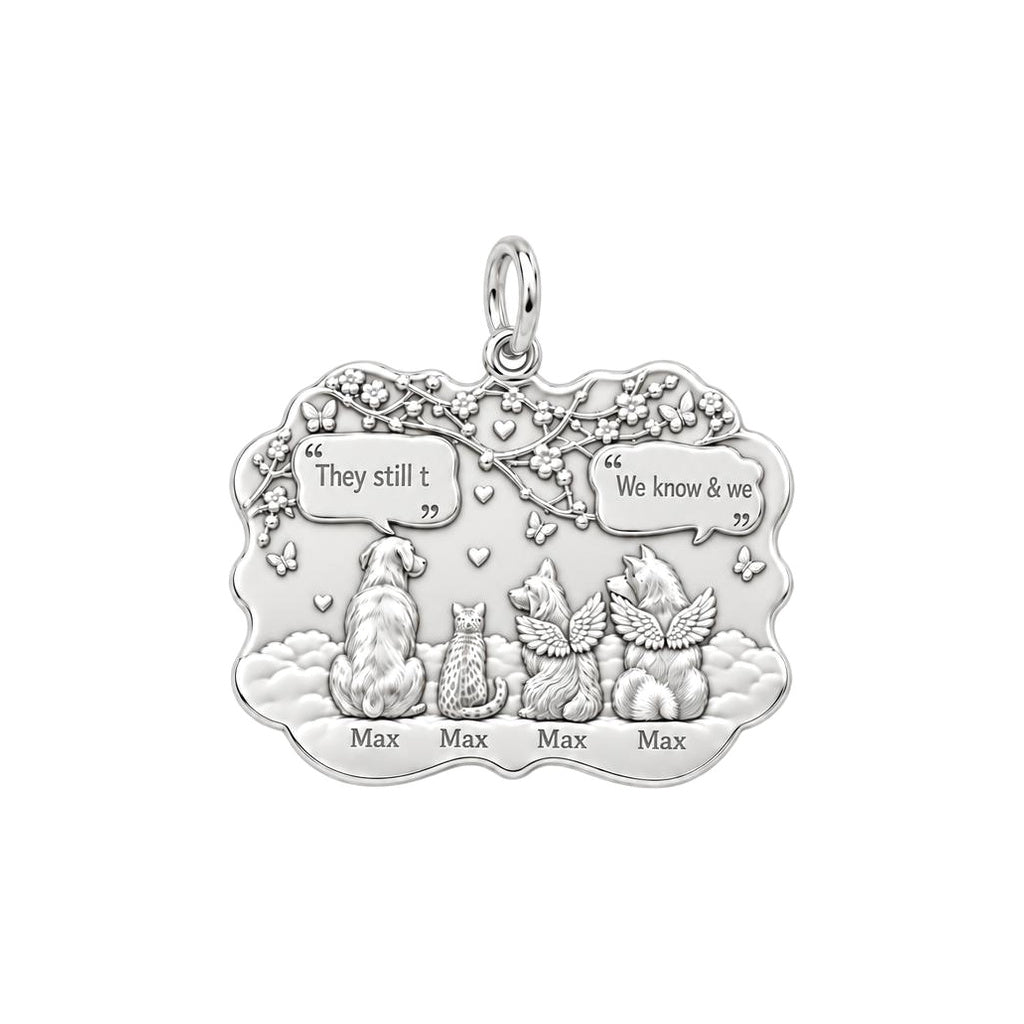 Heavenly Garden Reunion Charm Bracelet – Personalized Pet Gift – silver plated 2 cm charm, front view