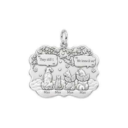 Heavenly Garden Reunion Charm Bracelet – Personalized Pet Gift – silver plated 2 cm charm, front view