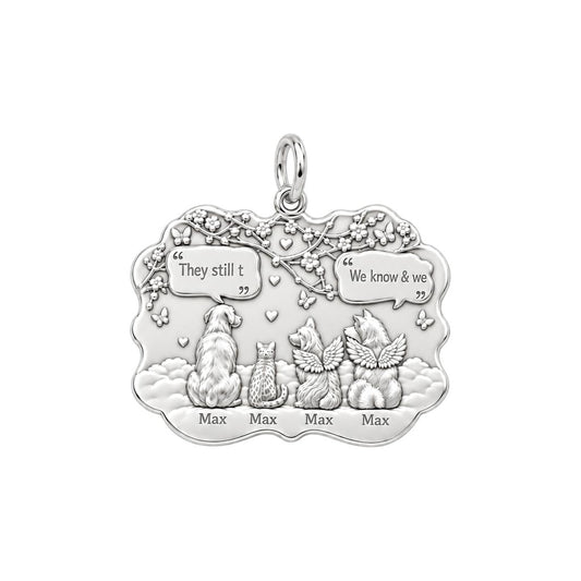 Heavenly Garden Reunion Charm Bracelet – Personalized Pet Gift – silver plated 3 cm charm, front view