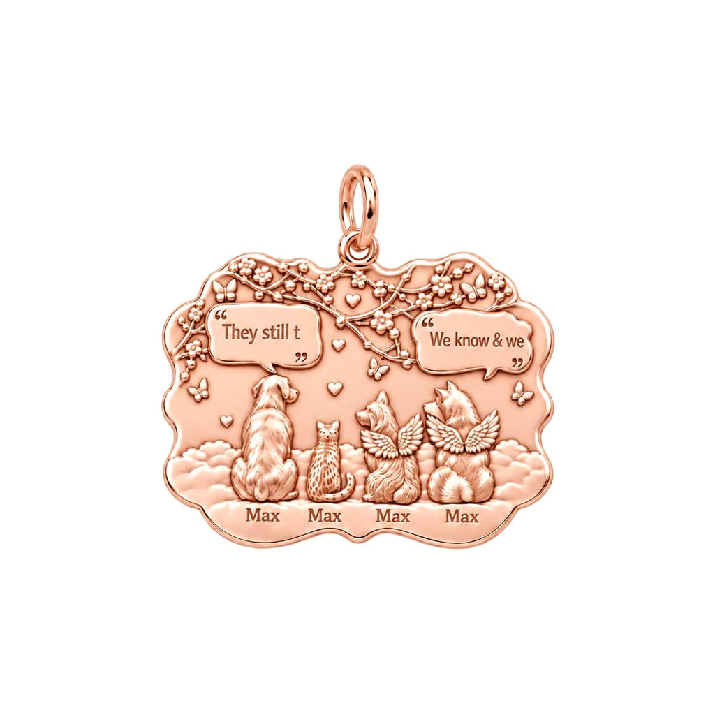 Heavenly Garden Reunion Charm Bracelet – Personalized Pet Gift – rose gold 2 cm charm, front view