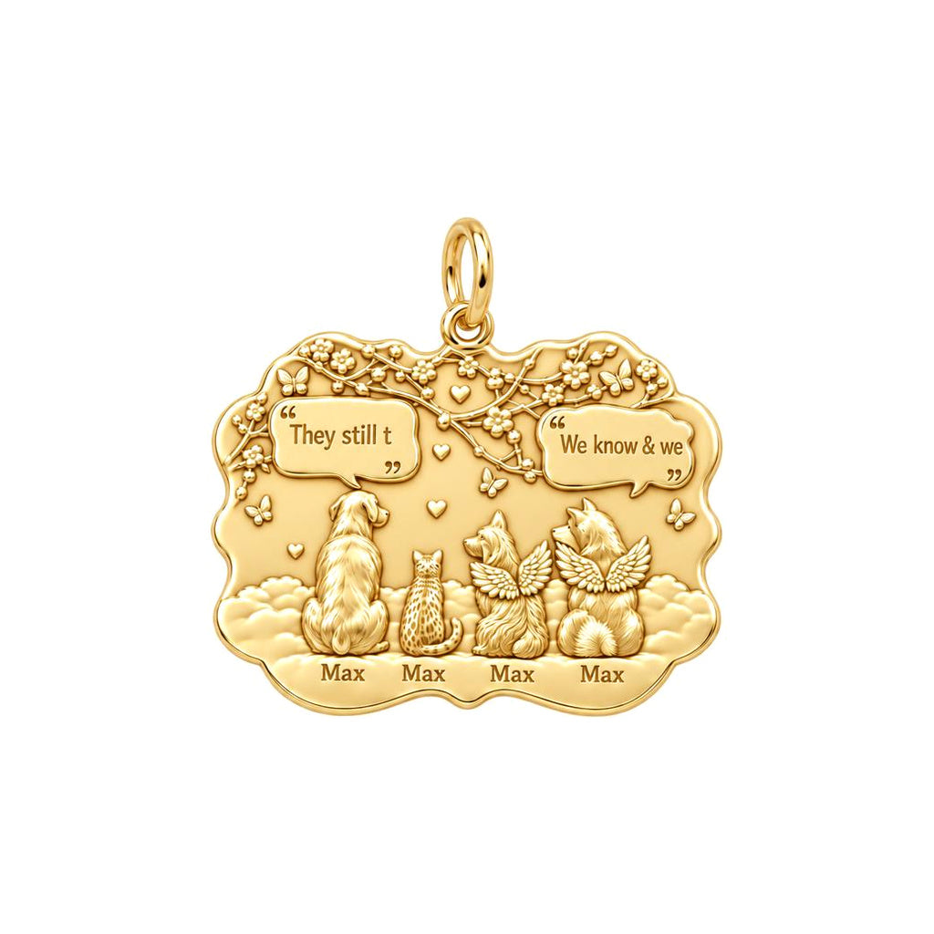 Heavenly Garden Reunion Charm Bracelet – Personalized Pet Gift – 18K gold plated 2 cm charm, front view