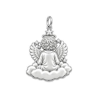 Heavenly Guardian Angel Charm Bracelet – Personalized Memorial Gift – back of the charm, engraving area