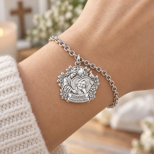 Heavenly Guardian Portrait Charm Bracelet Set – worn / in use