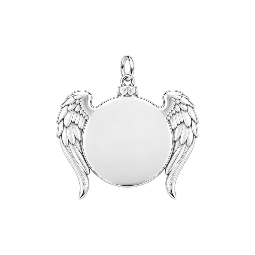 Heavenly Guardian Wings Charm Bracelet – Personalized Memorial Gift – back of the charm, engraving area