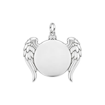 Heavenly Guardian Wings Charm Bracelet – Personalized Memorial Gift – back of the charm, engraving area