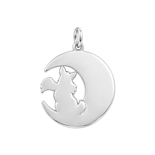 Heavenly Moon Guardian Charm Bracelet – Personalized Dog Mom Gift – back of the charm, engraving area