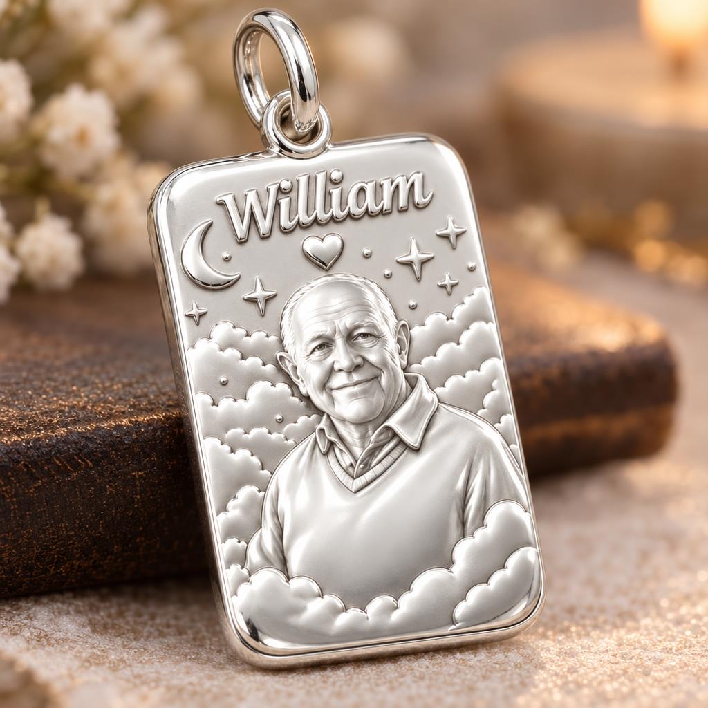 Heavenly Starry Night Charm Bracelet – Personalized Memorial Gift – macro detail of the charm