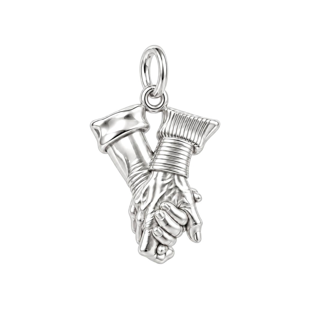 Held Together Charm Bracelet – Personalized Couple Gift – silver charm, front view