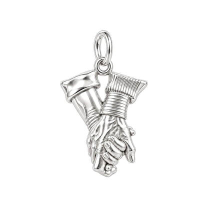 Held Together Charm Bracelet – Personalized Couple Gift – silver charm, front view