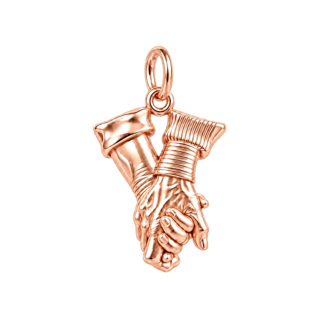 Held Together Charm Bracelet – Personalized Couple Gift – rose gold charm, front view