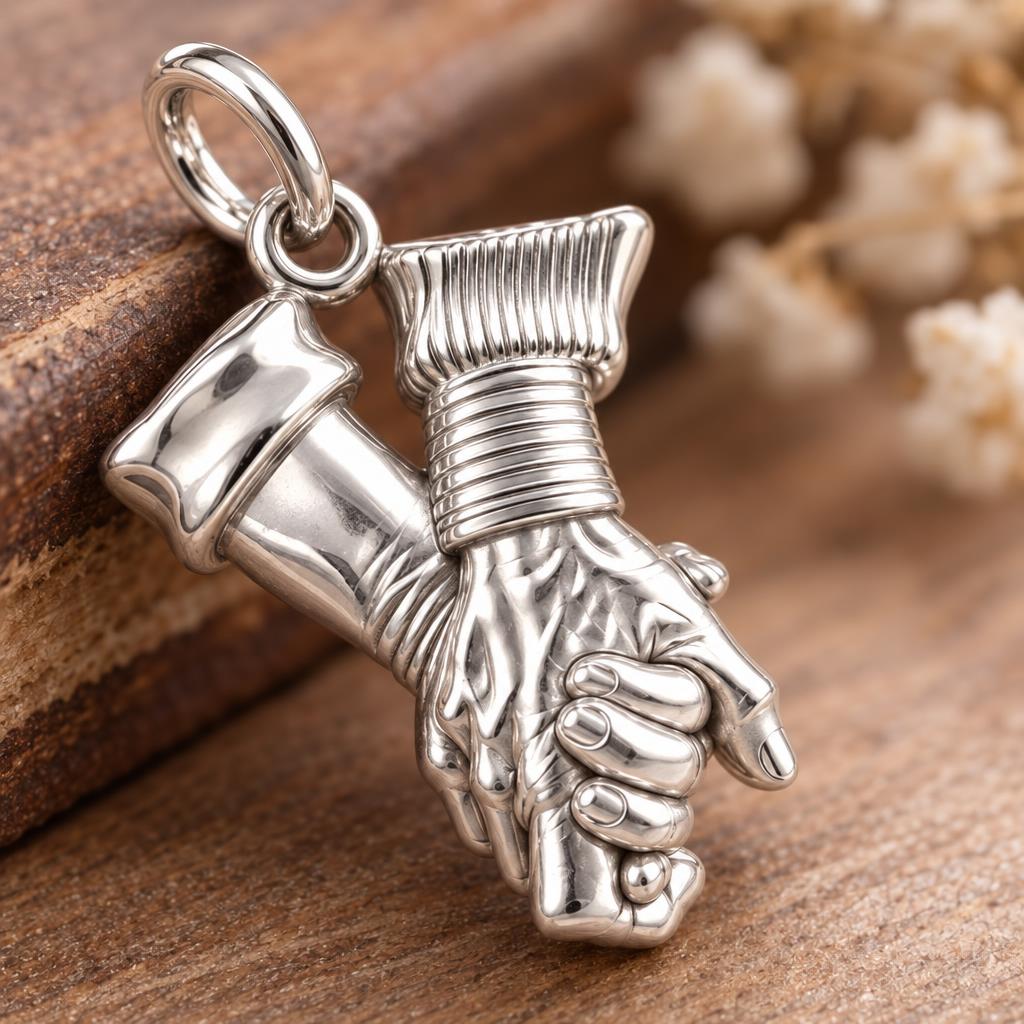 Held Together Charm Bracelet – Personalized Couple Gift – macro detail of the charm