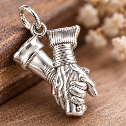 Held Together Charm Bracelet – Personalized Couple Gift – macro detail of the charm