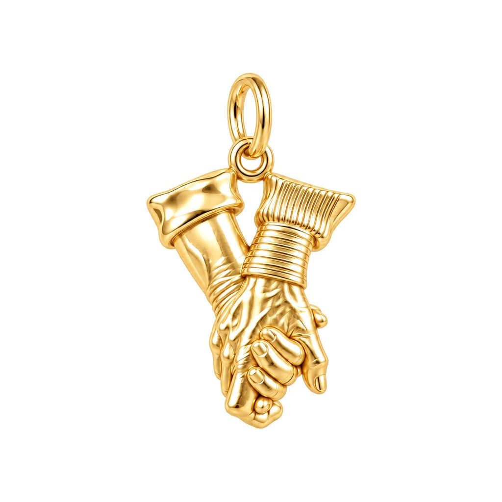Held Together Charm Bracelet – Personalized Couple Gift – 18K gold charm, front view