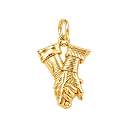 Held Together Charm Bracelet – Personalized Couple Gift – 18K gold charm, front view