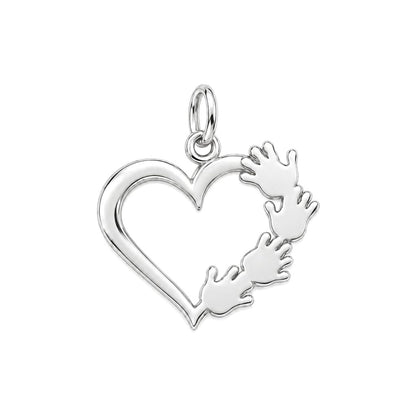 Helping Hands Heart Charm Bracelet – Personalized Grandma Gift – back of the charm, engraving area