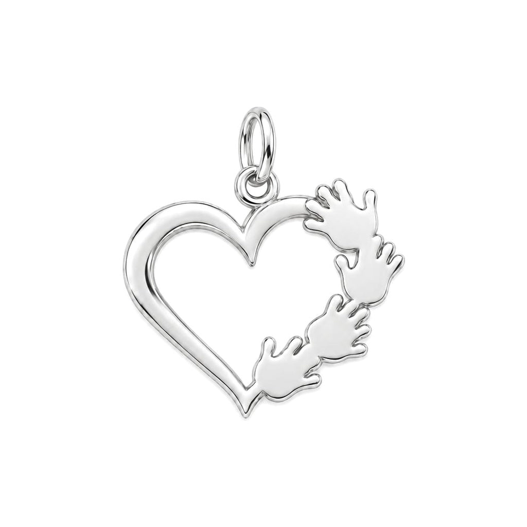 Helping Hands Heart Charm Bracelet – Personalized Grandma Gift – back of the charm, engraving area