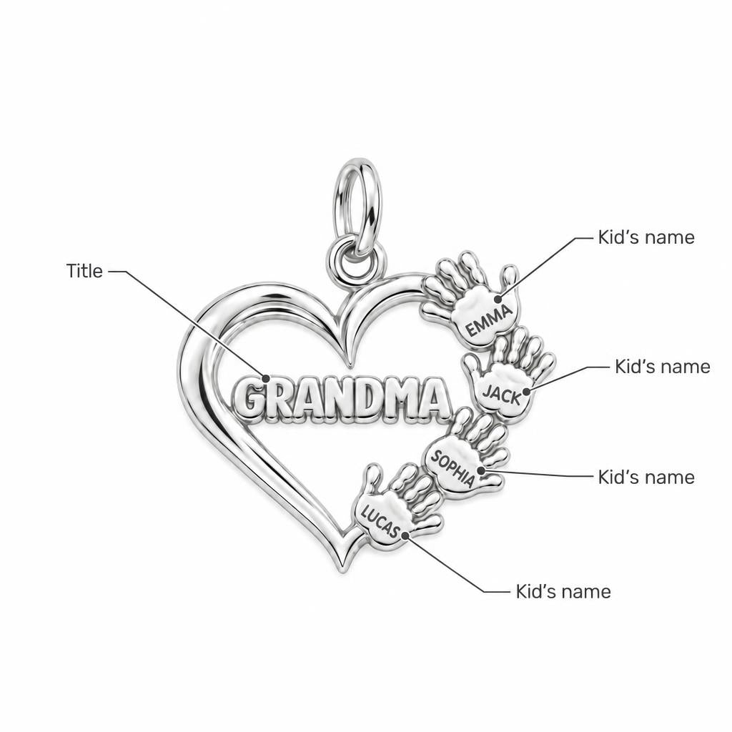Helping Hands Heart Charm Bracelet – Personalized Grandma Gift – personalization guide