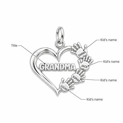 Helping Hands Heart Charm Bracelet – Personalized Grandma Gift – personalization guide