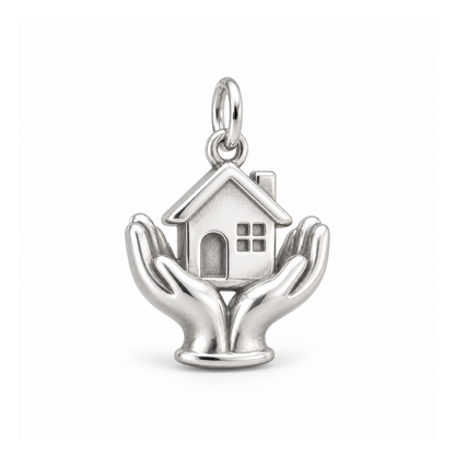 Helping Hands Home Charm — Silver | charm-topics-remaining-444-2026-09-14 | topic-312