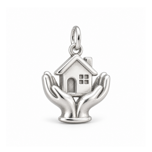 Helping Hands Home Charm — Silver | charm-topics-remaining-444-2026-09-14 | topic-312