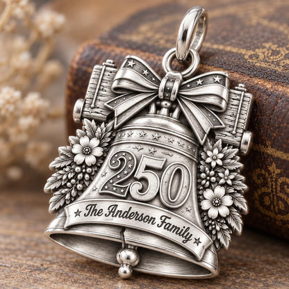 Heritage Anniversary Bell Charm Bracelet – Personalized Family Gift – macro detail of the charm