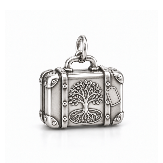 Heritage Journey Suitcase Charm — Silver | charm-topics-remaining-444-2026-09-14 | topic-275
