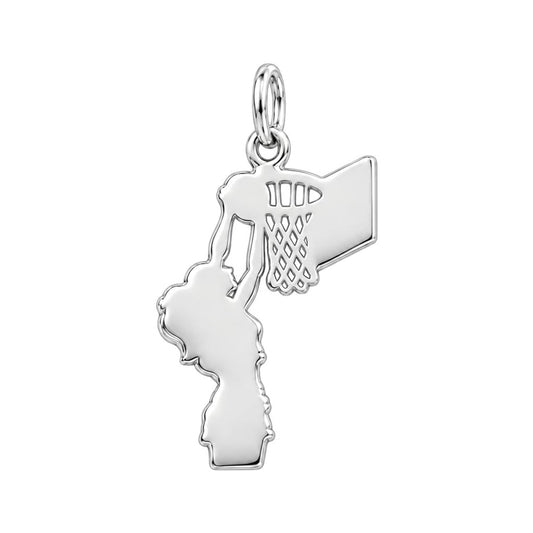 Hero Basketball Player Charm Bracelet – Personalized Athlete Gift – back of the charm, engraving area