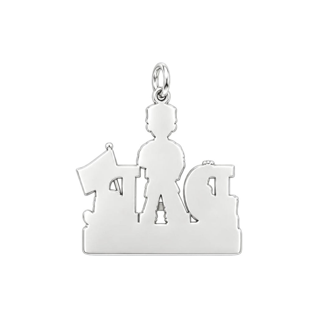 Hero Dad Military Charm Bracelet – Personalized Dad Gift – back of the charm, engraving area