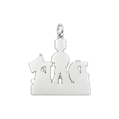 Hero Dad Military Charm Bracelet – Personalized Dad Gift – back of the charm, engraving area