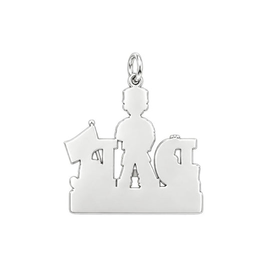 Hero Dad Military Charm Bracelet – Personalized Dad Gift – back of the charm, engraving area