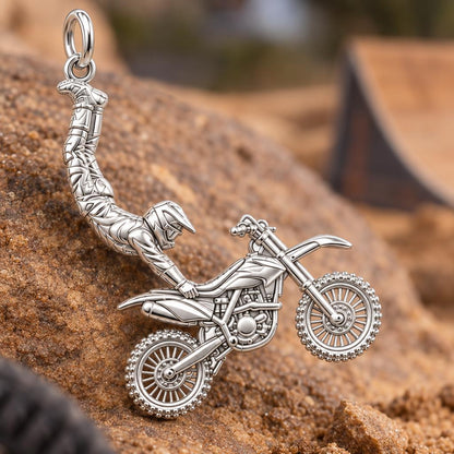 Hero MotoSports Charm Bracelet – Personalized Son Gift – macro detail of the charm