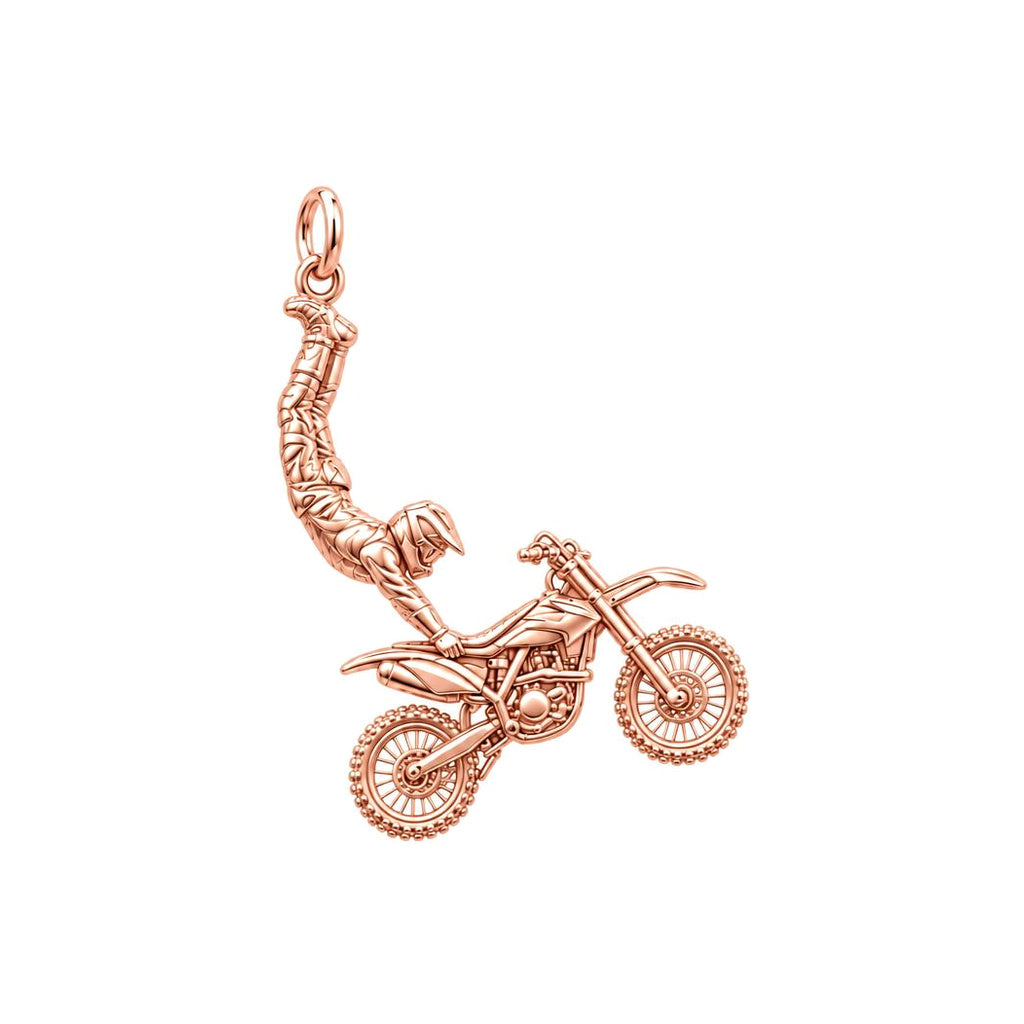 Hero MotoSports Charm Bracelet – Personalized Son Gift – rose gold charm, front view