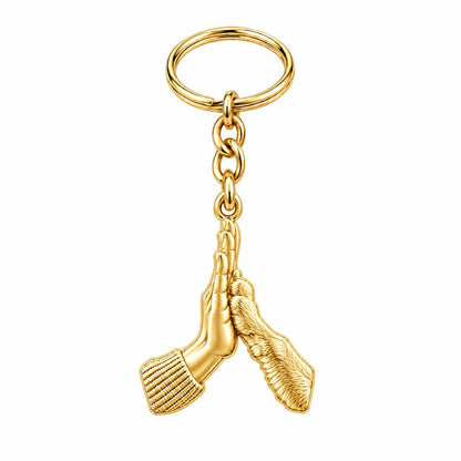 High Five Paw Charm Keychain – 18K gold, front view