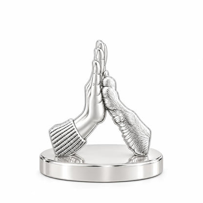 High Five Paw Keepsake Plaque – silver, front view