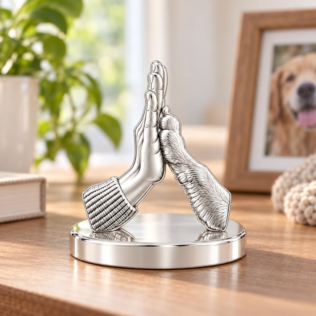 High Five Paw Keepsake Plaque – worn / in use