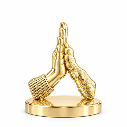 High Five Paw Keepsake Plaque – 18K gold, front view